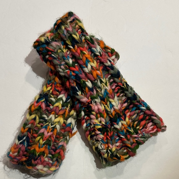 Mossimo Colorful chunky Knit Fingerless Gloves - Picture 3 of 5